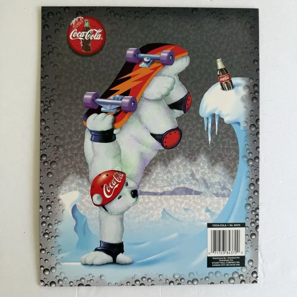 Vintage Coca Cola Coke Soft Drink Folder Polar Bear 1998 Memorabilia Set of 2